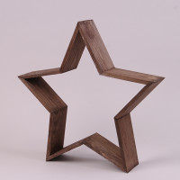 Новогодняя деревянная декорация Звезда коричневая H-40 см. 16505