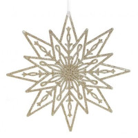 Новорічна підвіска Різдвяна зірка золота 24 см. 13040