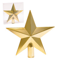 Верхушка пластиковая на елку Звезда золотая H-20 см. 43077