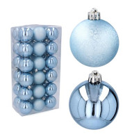 Набор пластиковых синих новогодних шаров 36 шт. D-5 см. 43111