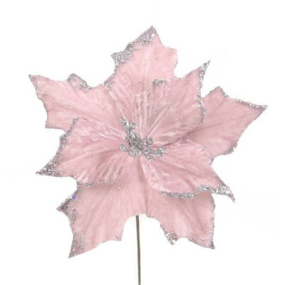 Цветок новогодний Пуансетия розовый 13122