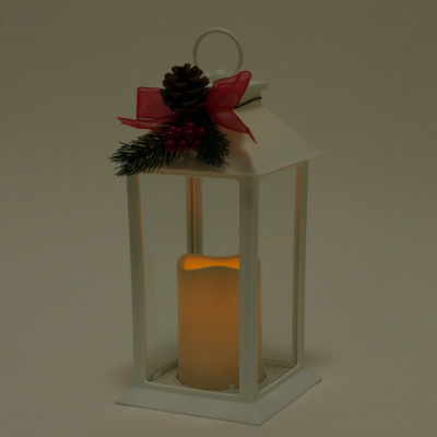 Підсвічник-ліхтар зі свічкою LED білий 27752