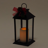 Підсвічник-ліхтар зі свічкою LED чорний 27753