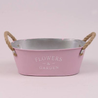Кашпо металлическое розовое FLOWERS & GARDEN 38774