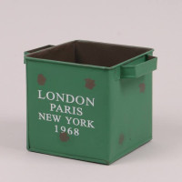 Кашпо металлическое зеленое LONDON PARIS NEW YORK 1968 38885