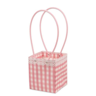 Бумажная розовая сумочка для цветов (10 шт.) 39230