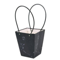 Бумажная черная мраморная сумочка для цветов (10 шт.) 39213