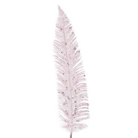 Гілка новорічна Перо з паєтками рожеве 82 см. 13220
