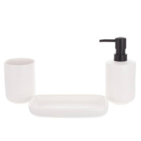 Набір керамічний для ванної кімнати 3 предмети білий з чорним 32830