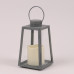 Підсвічник-ліхтар зі свічкою LED сірий 39600