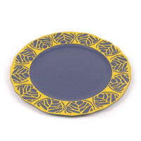 Підставка пластикова декоративна синьо-золота D-33 см. 39748