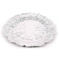 Підставка пластикова декоративна срібна D-33 см. 39756
