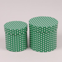 Комплект зелених коробок для квітів в білий горошок 2 шт. 39906