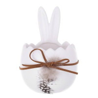 Кашпо керамическое Кролик белое 12 см. 33418