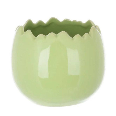Кашпо керамическое Яйцо зеленое 9 см. 33421