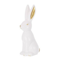 Фигурка фарфоровая Кролик бело-золотая 13 см. 42087