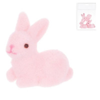 Набір флокованих рожевих Кроликів 3 шт. 42098