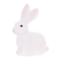Фигурка пластиковая Кролик флок белый 15 см. 42123
