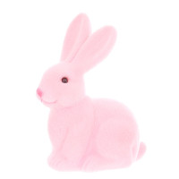 Фігурка пластикова Кролик флок рожевий 15 см. 42128