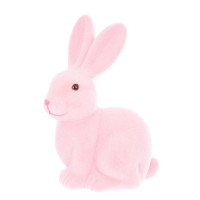 Фігурка пластикова Кролик флок рожевий 23 см. 42133