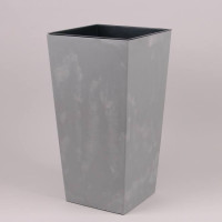 Горшок пластмассовый с вкладом FINEZJA ECO recycled серый бетон 25х25см.
