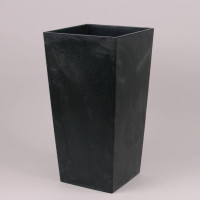 Горшок пластмассовый с вкладом FINEZJA ECO recycled черный бетон 35х35см.