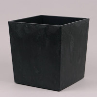 Горшок пластмассовый с вкладом JUKA ECO recycled черный бетон 25х25см.