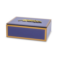 Скринька для біжутерії скляна фіолетова з пір'їною 34621