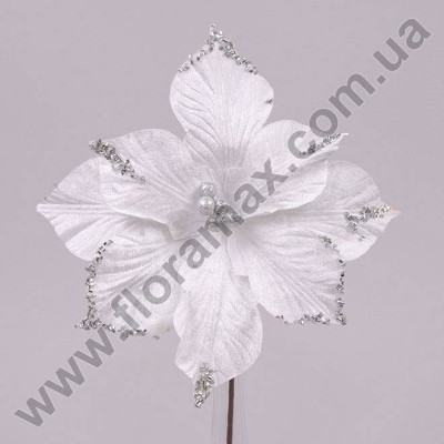 Квітка новорічна Пуансетія біла 75322