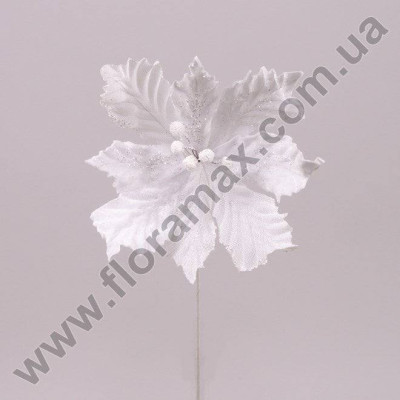 Квітка новорічна Пуансетія біла 75361