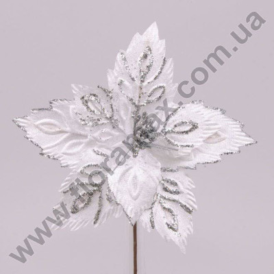 Квітка новорічна Пуансетія біла 75293