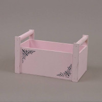 Ящик деревянный розовый 1007